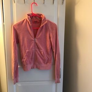Pink zip up sweater